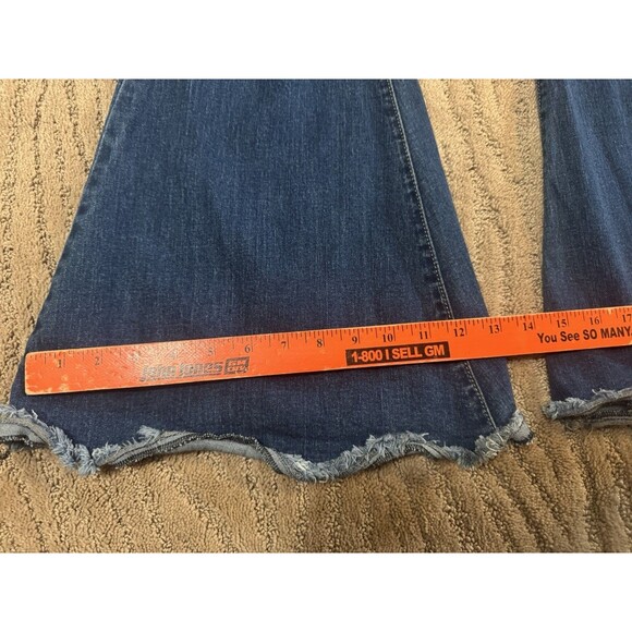 Lil Bees Bohemian Bell Bottom Dark Denim Size 10 Woman’s Hippie 70s Style - Picture 3 of 8